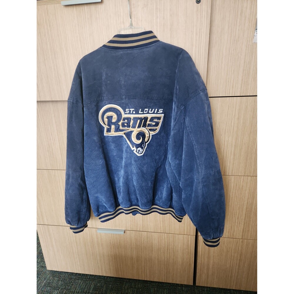 NFL St. Louis Rams Vintage Suede & Leather Bomber Jacket Size XL